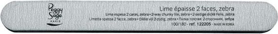 Peggy Sage Pilnik do paznokci szeroki dwustronny 180/180, zebra