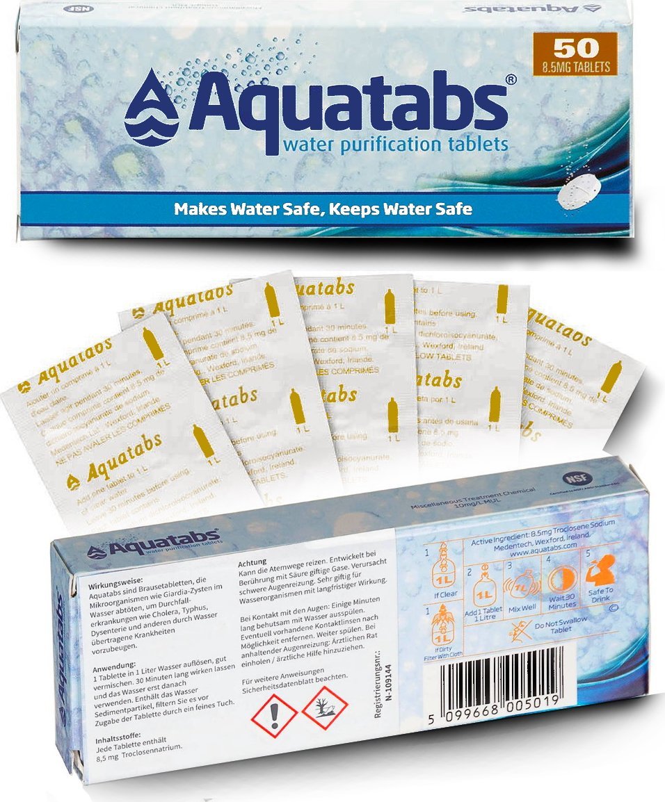 MFH TABLETKI DO UZDATNIANIA WODY AQUATABS 50 tabletek