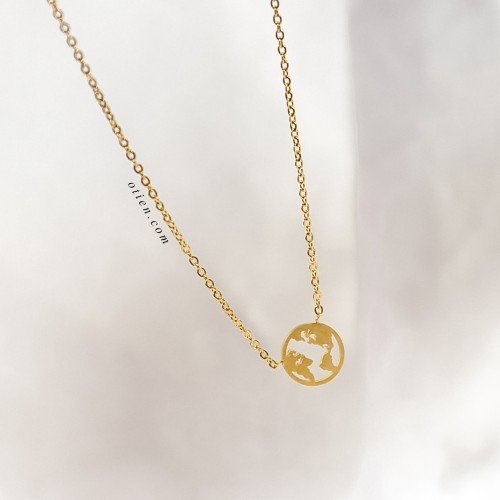 OTIEN Naszyjnik damski Kula Ziemska złoty