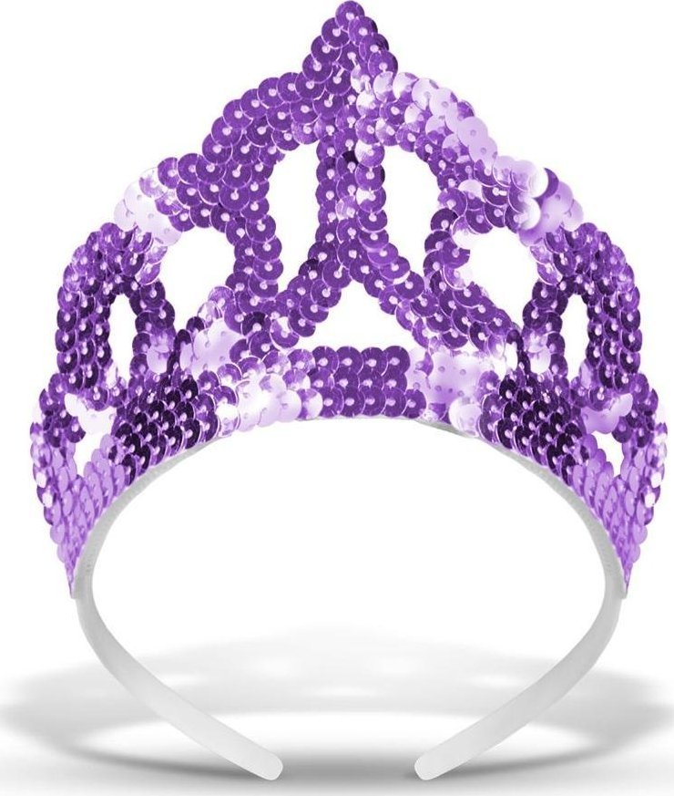 Tiara z cekinami fioletowa