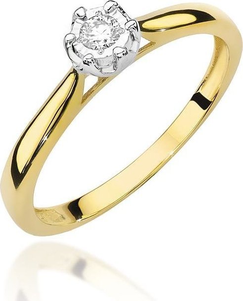 Best Diamonds złoty pierścionek z brylantem 0.08ct 20