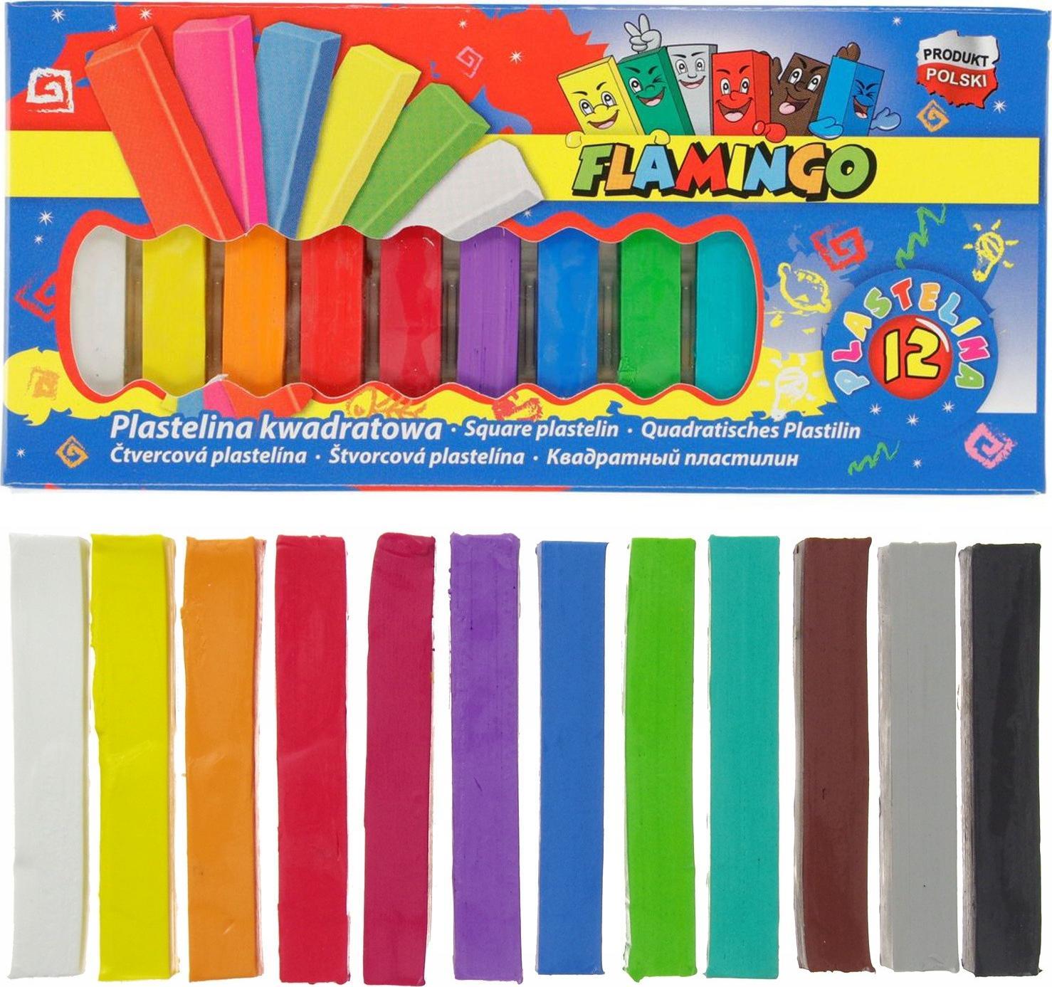 Titanum Plastelina kwadratowa 12 kolorów Flamingo