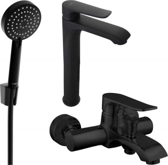 Mexen Mexen Pecos R75 zestaw wannowy, czarny - 72713R75-70
