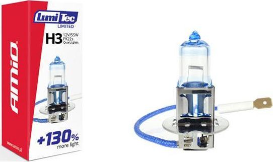 AMiO Żarówka halogenowa H3 12V 55W LumiTec LIMITED +130%
