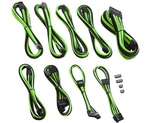 CableMod Zestaw kabli, Zielony (CM-PCSI-FKIT-NKKLG-R)