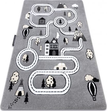 Dywany Łuszczów Dywan PETIT TOWN MIASTO ULICE szary, 160x220 cm