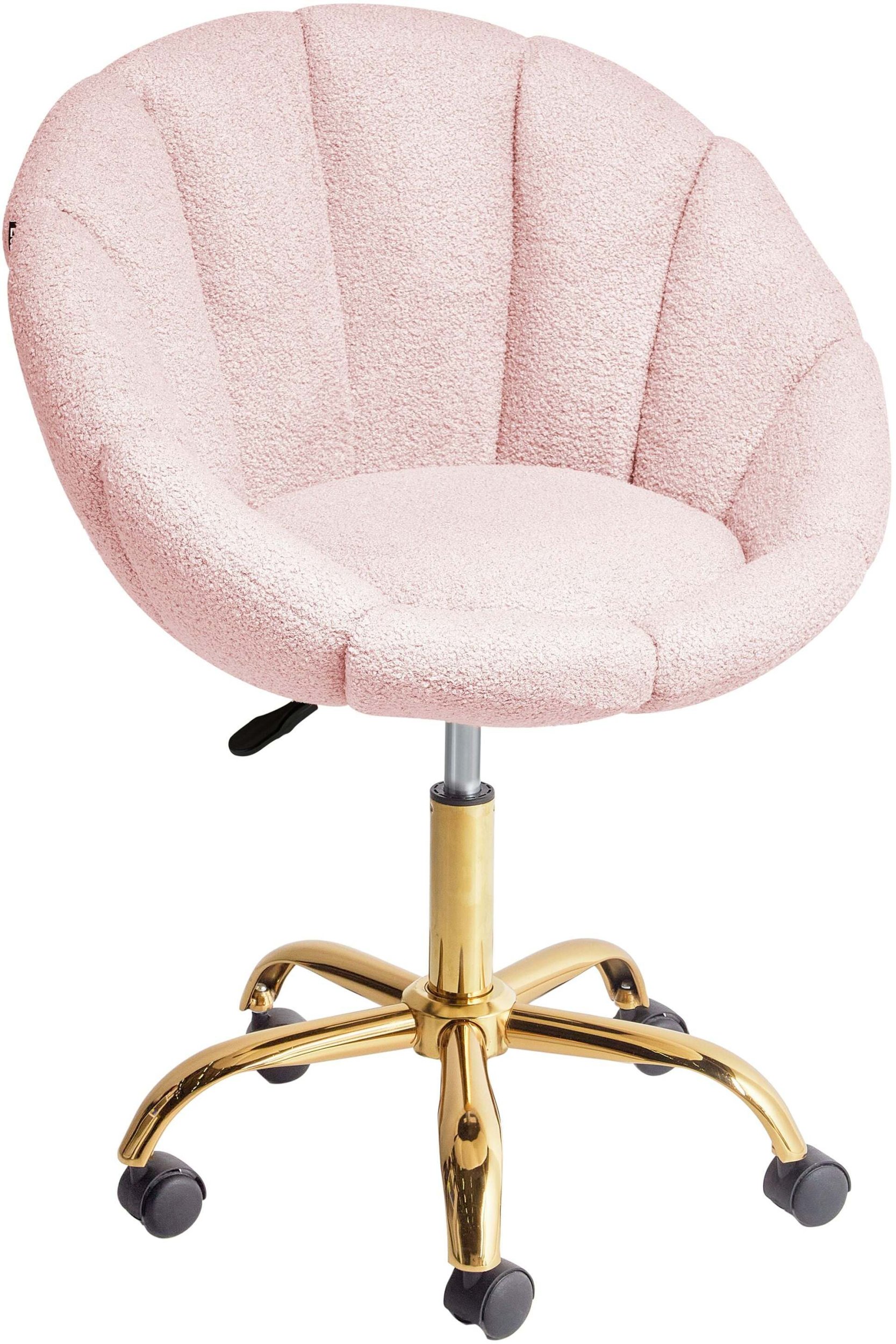 Krzesło obrotowe ANNABELLE Boucle Pastelowy róż