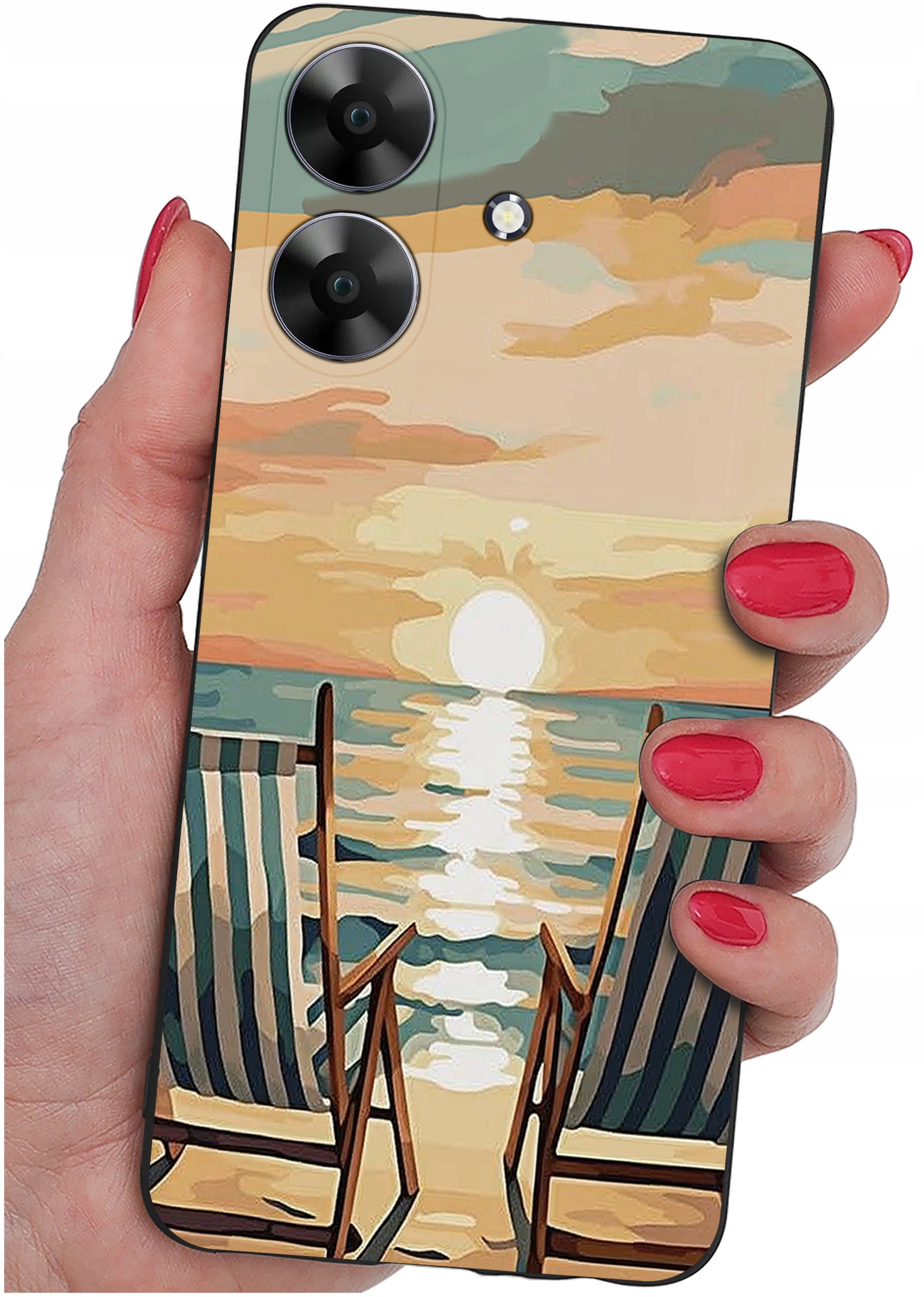 ETUI do Realme Note 60 CASE WZORY | SILIKONOWE MATT CASE + SZKŁO 9H