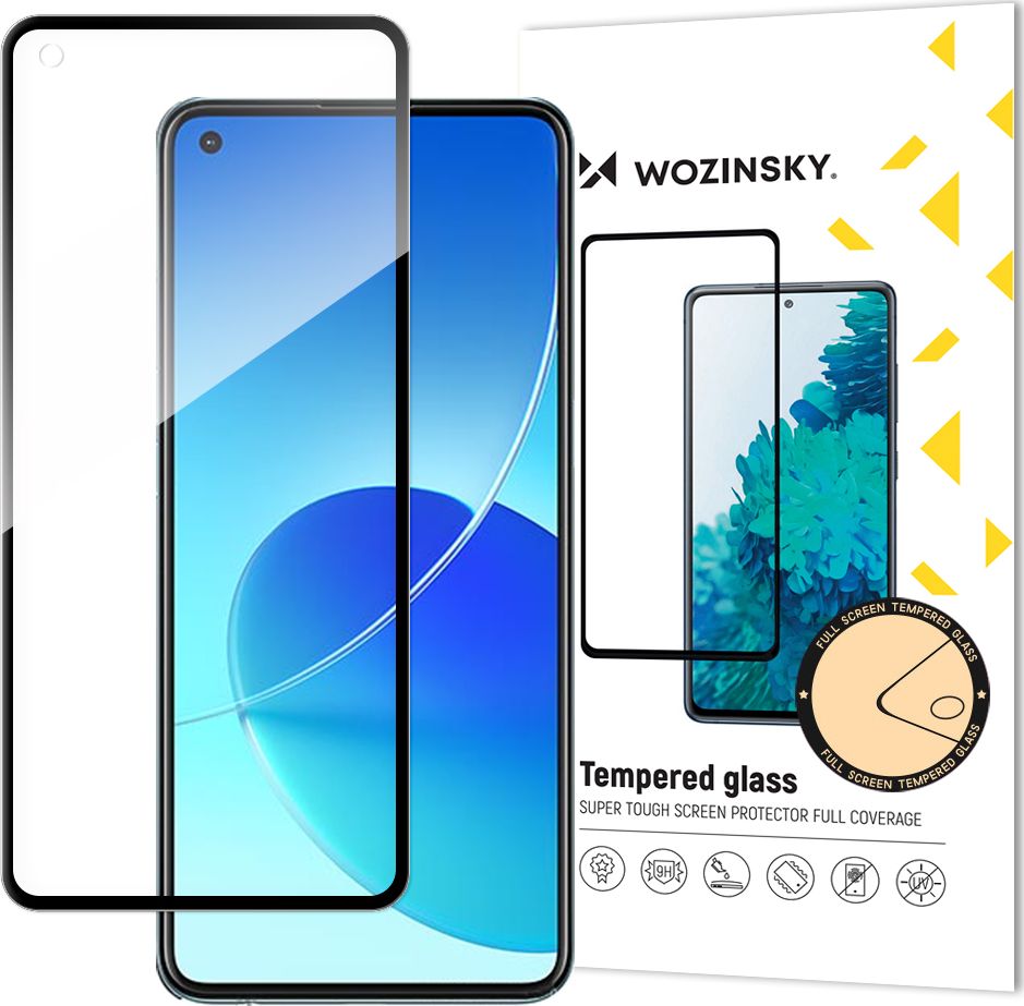 Wozinsky Wozinsky super wytrzymałe szkło hartowane Full Glue na cały ekran z ramką Case Friendly Oppo Reno6 4G czarny