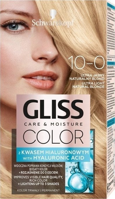 Schwarzkopf Schwarzkopf Gliss Color Care & Moisture Farba do włosów 10-0 ultra jasny naturalny blond 1op.