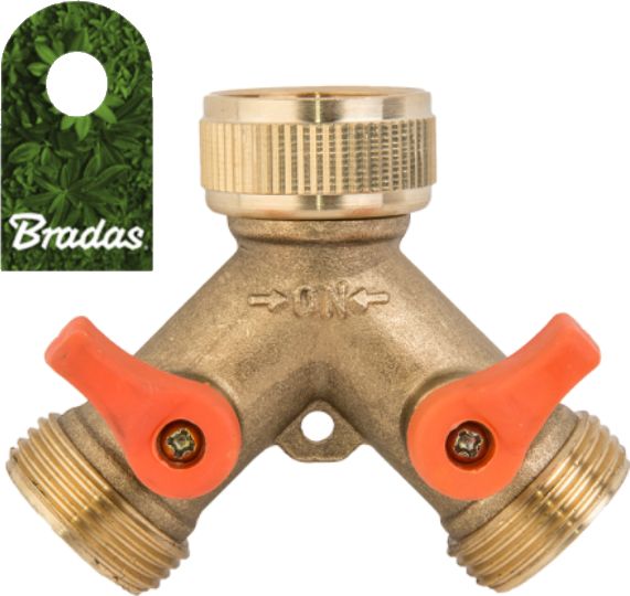 Bradas Trójnik z zaworami kulowymi GW 3/4" na 2x GZ 3/4" MOSIĄDZ BR-2234 BRADAS 4634