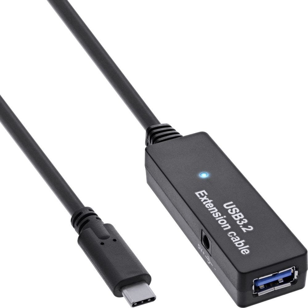 InLine InLine® USB 3.2 Gen.1 active extension, USB-C male to USB-A female, 5m