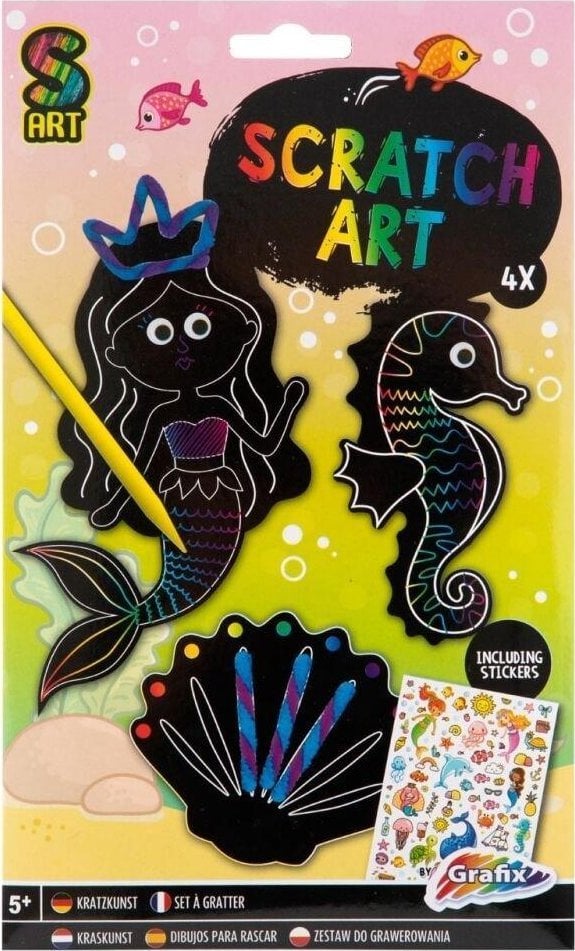 *****Zdrapywanka z naklejkami syrenka 95066