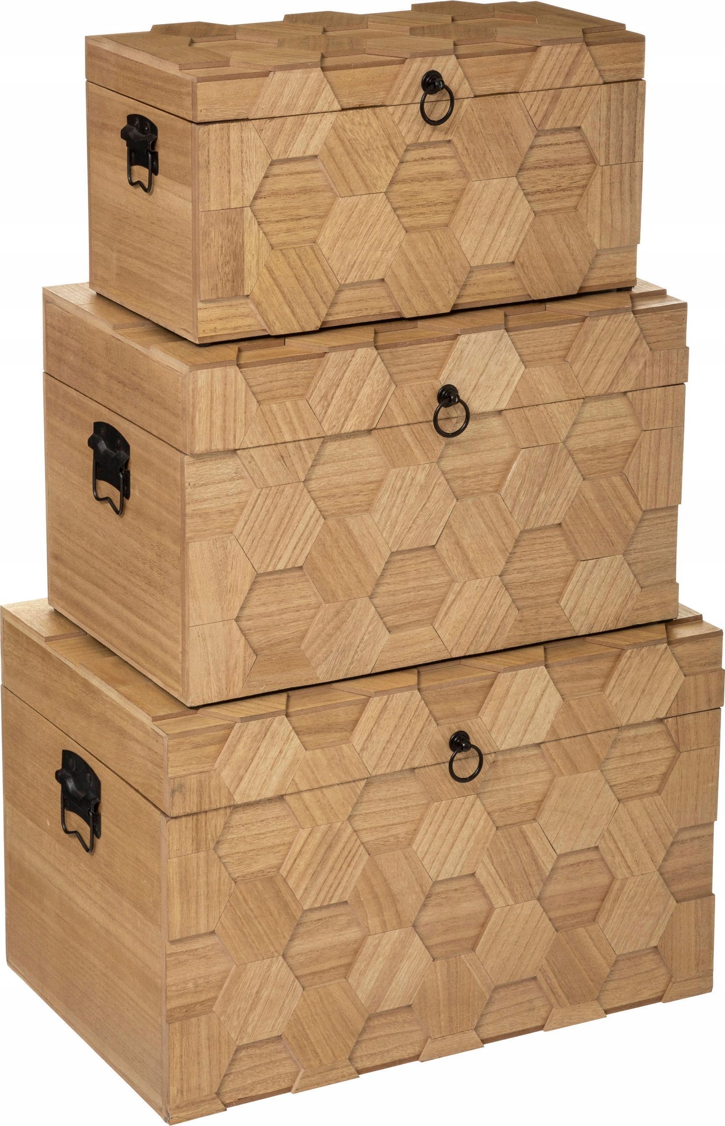 Atmosphera Zestaw pudełek, kuferki z MDF w trzech rozmiarach