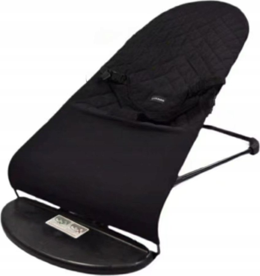 Leżaczek bujaczek dla niemowląt składany + Zabawka - czarny