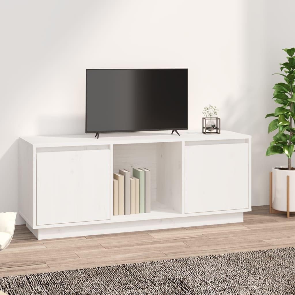 vidaXL vidaXL Szafka pod TV, biała, 110,5x35x44 cm, lite drewno sosnowe