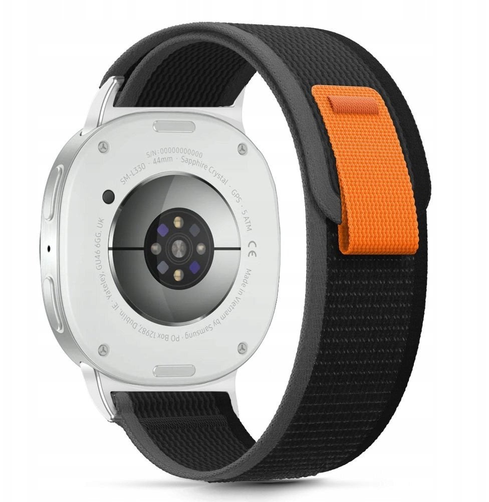 Pasek Tech-Protect Nylon Stripe do Samsung Galaxy Watch 8 / Classic 40/44/46mm Black/orange