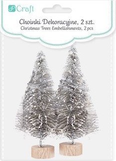 Dekoracja świąteczna Dalprint Choinki dekoracyjne DPCRAFT 8cm 2szt. srebrne
