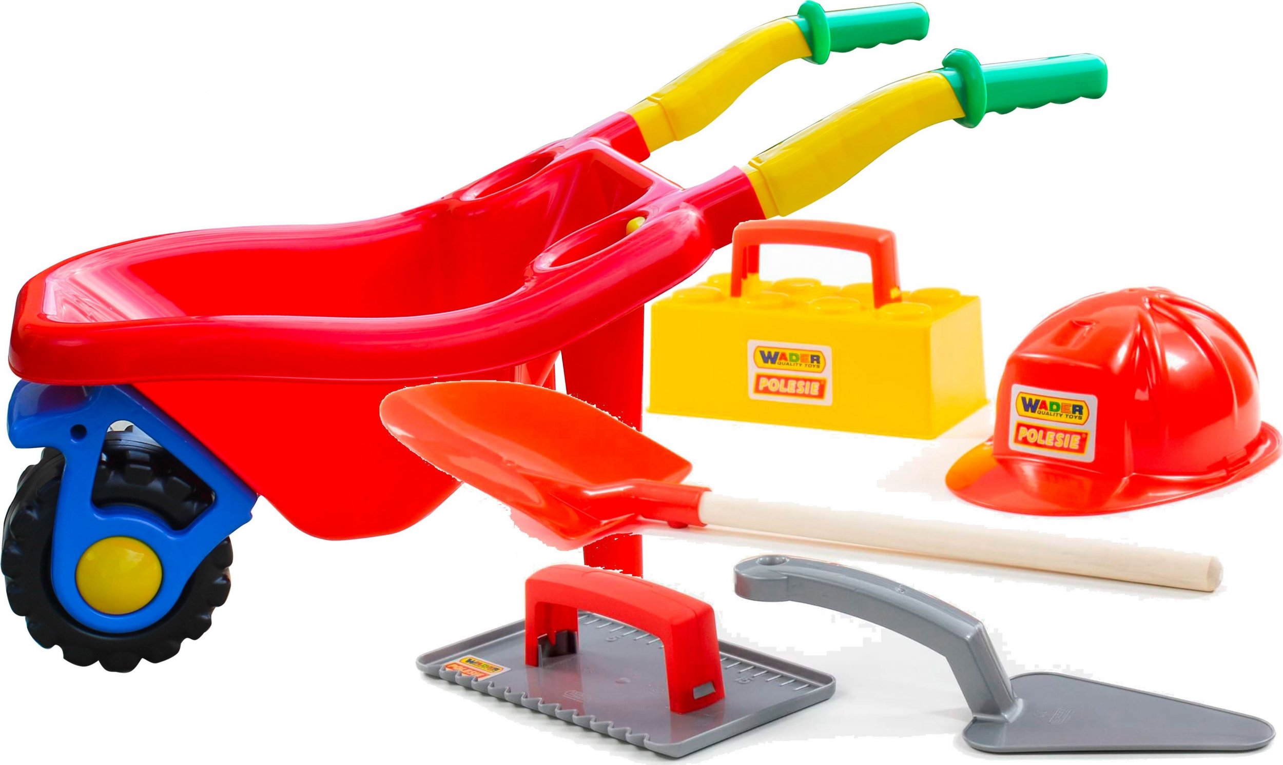 Duża taczka do piasku ogrodowa + zestaw kamieniarz 5 elementów