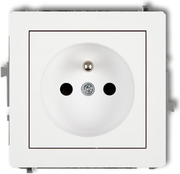 Karlik Gniazdo pojedyncze Deco b/u biały mat (25DGP-1)