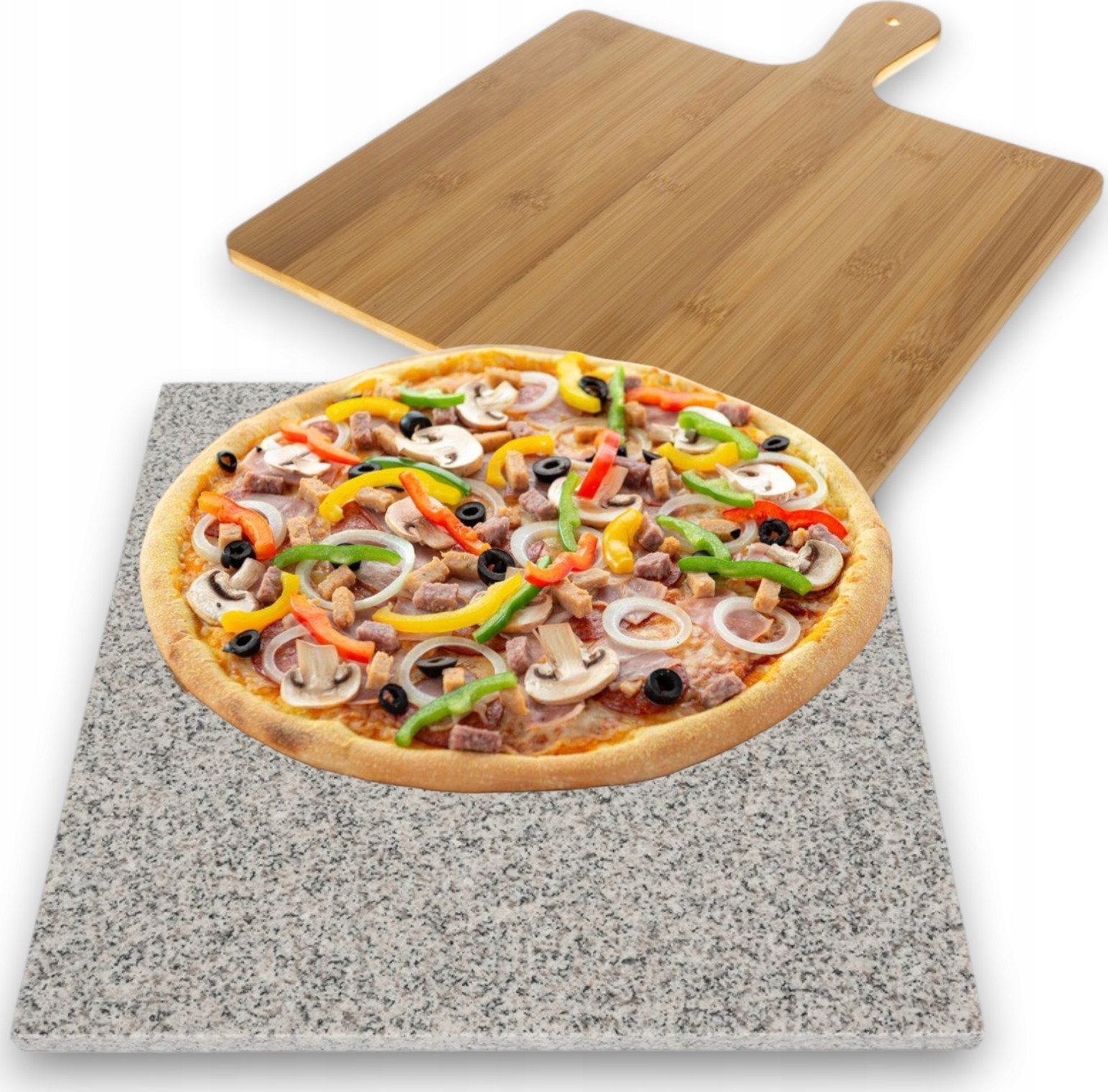 Kamień granitowy + deska bambusowa