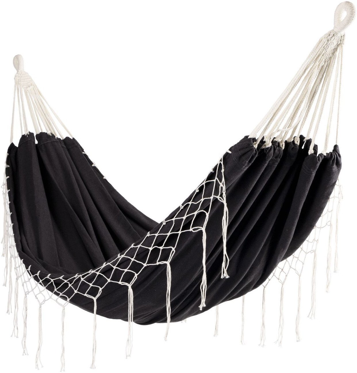 Dwuosobowy hamak ogrodowy bujak huśtawka leżak 200x150cm boho grafitowy