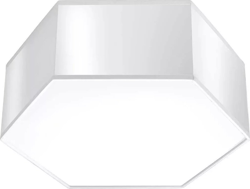 Lampa sufitowa Lumes Biały nowoczesny plafon sześciokąt 11,5 cm - S747-Kalma