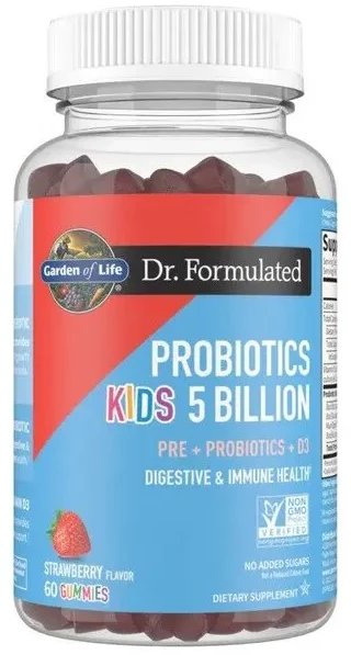 Garden of Life - Dr. Formulated Probiotics Kid's 5 Billion Gummies, Strawberry, 60 żelek
