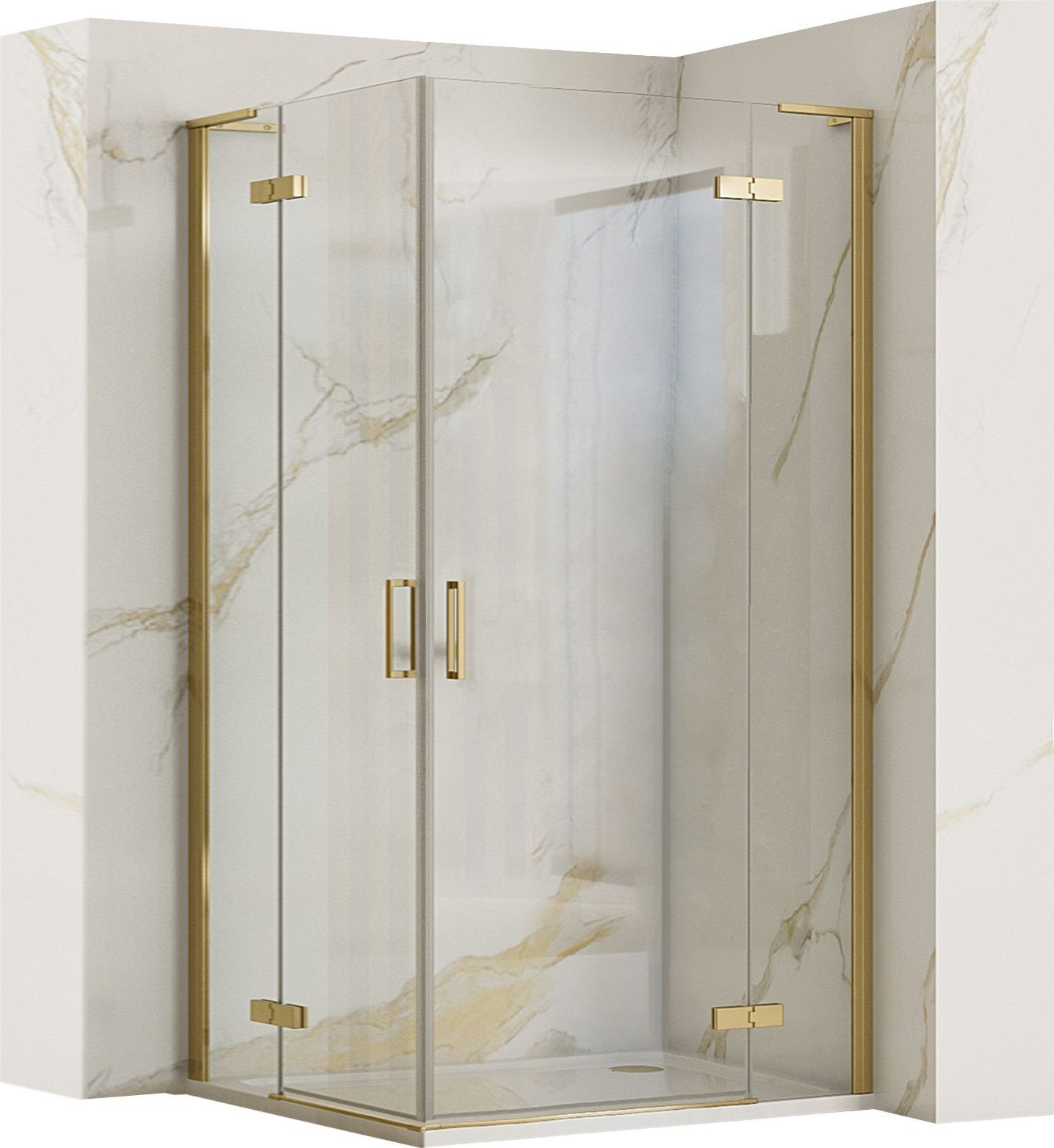 Rea Kabina Prysznicowa REA Hugo Double 90x100 Złota Szczotkowana