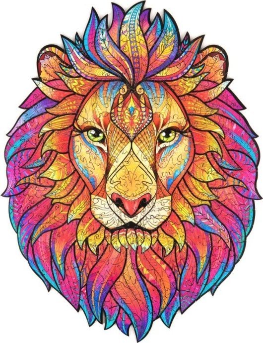 Pan i Pani Gadżet Puzzle Drewniane Dla Dorosłych Kolorowy Lew L