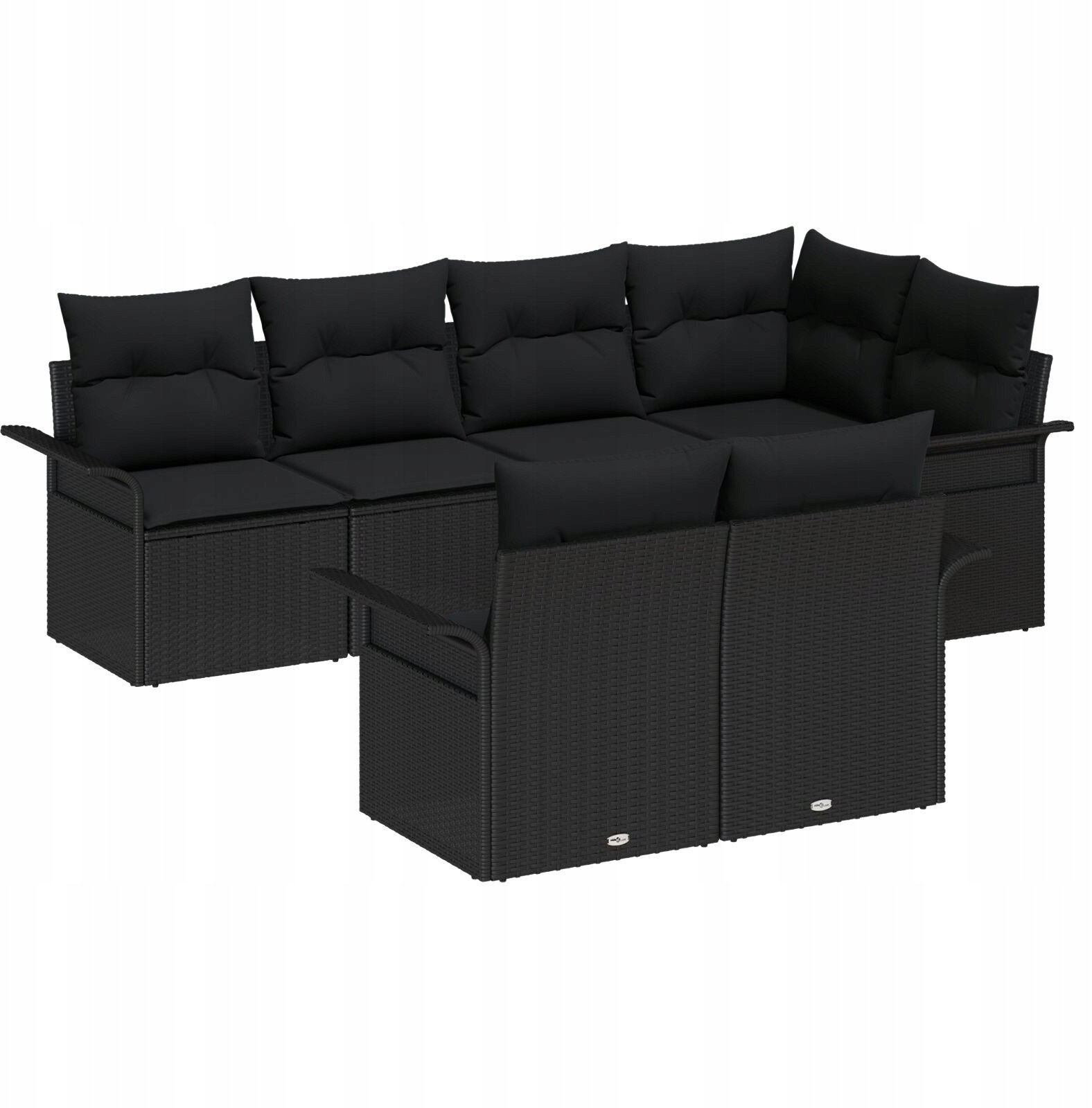 vidaXL Zestaw sof ogrodowych z poduszkami czarny polirattan