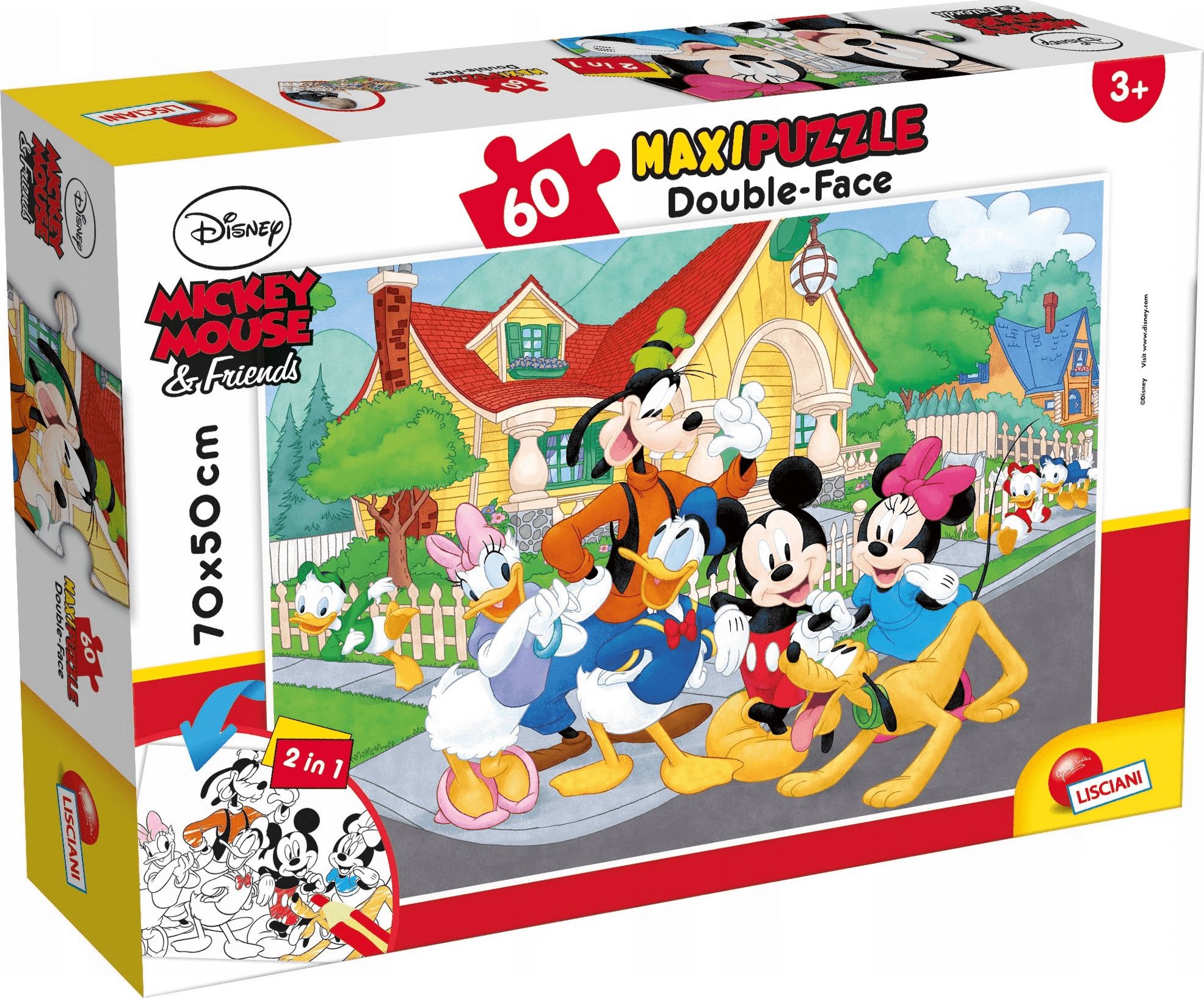 Lisciani Puzzle dwustronne maxi 60 Myszka Mickey