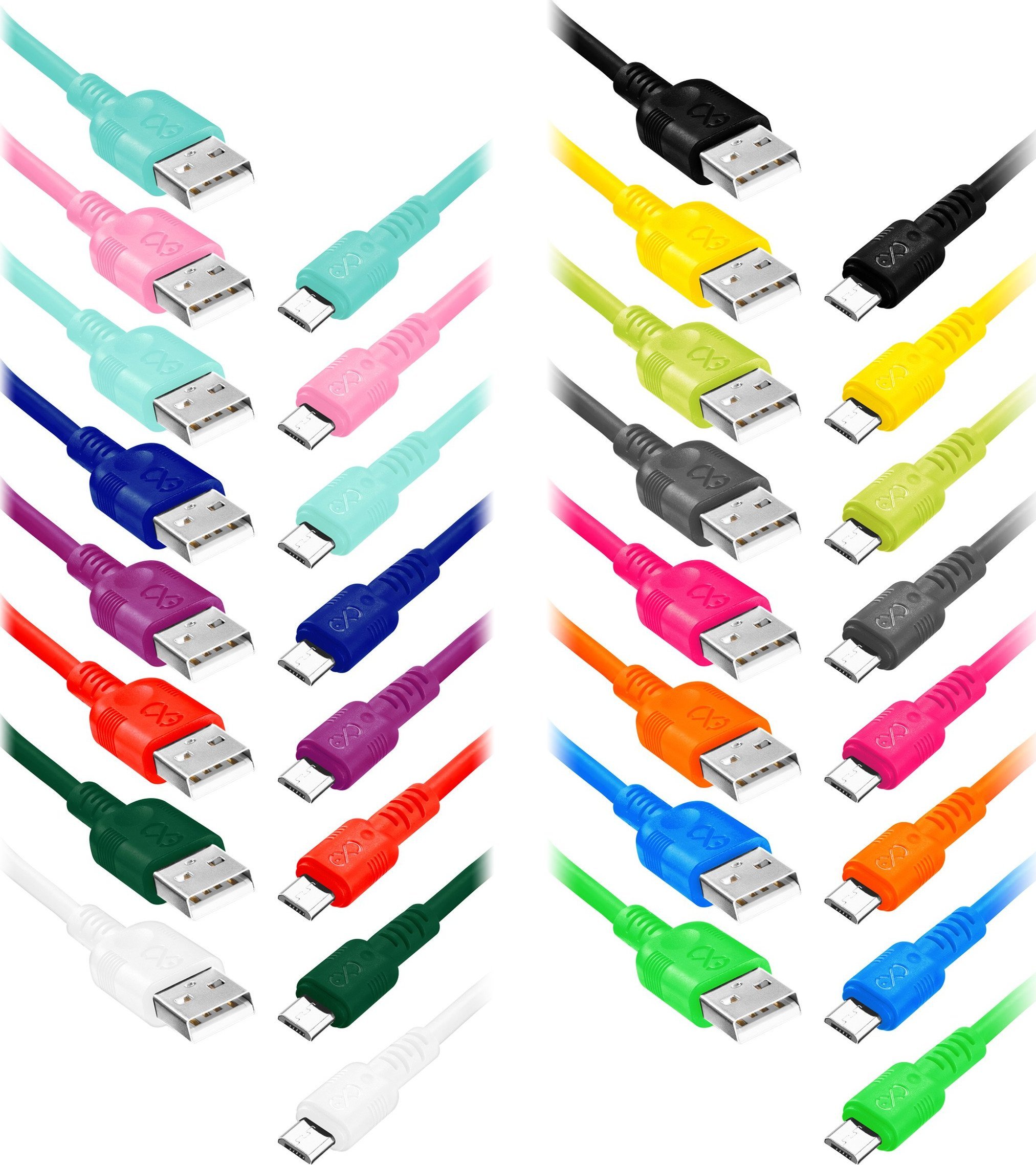 Kabel USB Orno USB-A - microUSB 2 m Wielokolorowy (CABEXCWHIMUSB2.0MIX2)