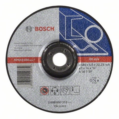 Bosch Tarcza ścierna wygięta Expert for Metal 180 x 22,23 x 6,0mm (2608600315)