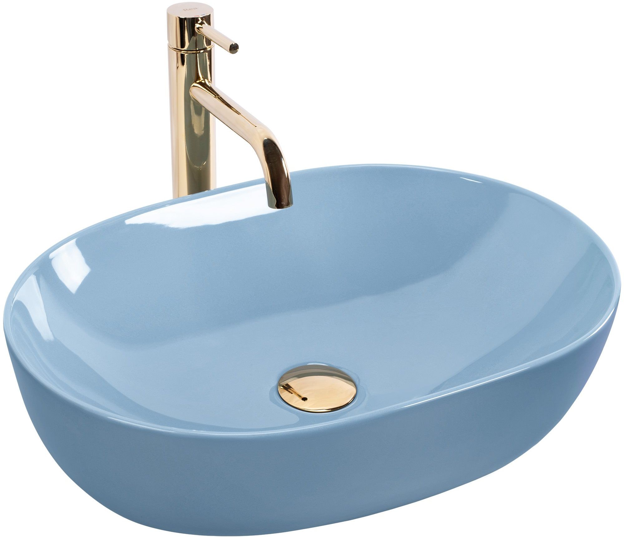 Umywalka nablatowa Rea LISA L.BLUE SHINY