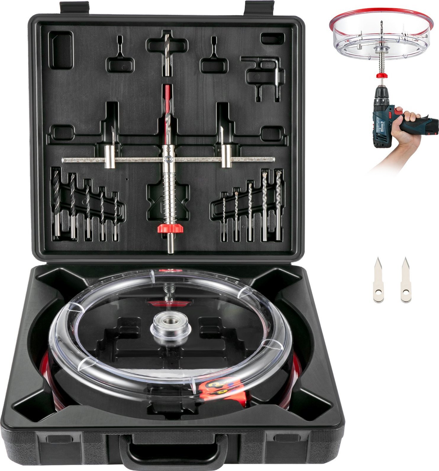 Regulowana Piła do Otworów 40-300 mm Dwa Wymienne Wiertła