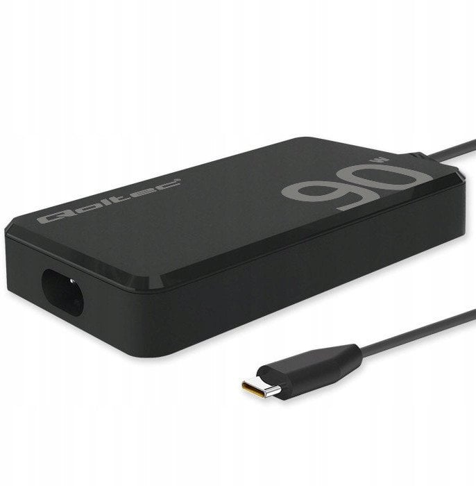 Ładowarka sieciowa Qoltec 90W GaN Super Fast SLIM | PD | 5-20V | 4.5A | USB-C 3.1 | Laptop | MacBook | Smartfon | +kabel