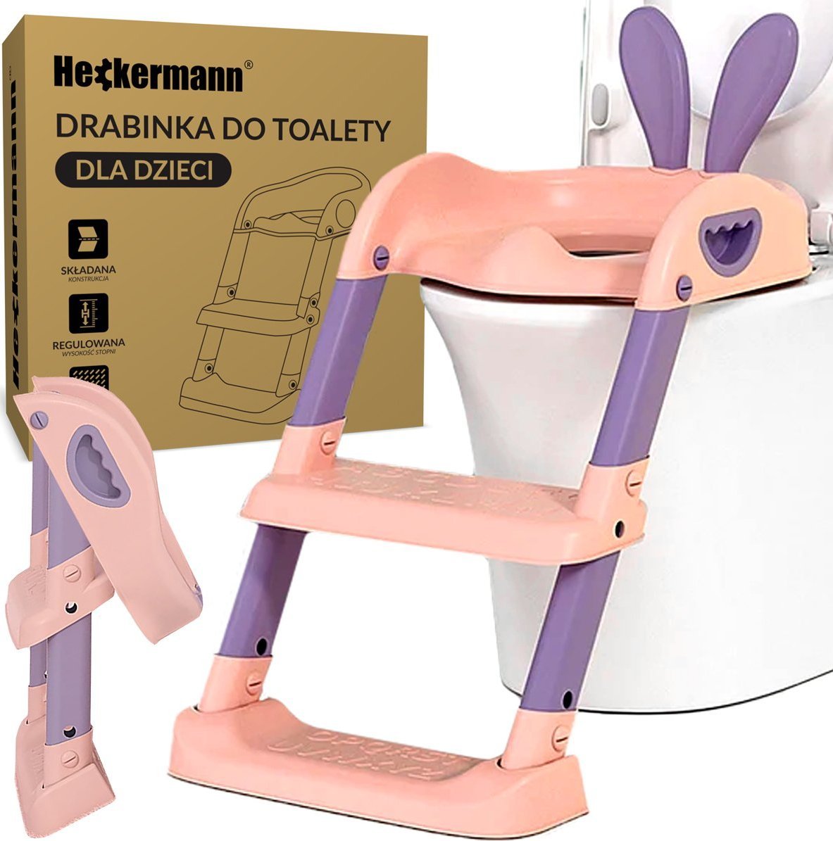 Deska sedesowa Heckermann Nakładka na sedes Heckermann Różowa