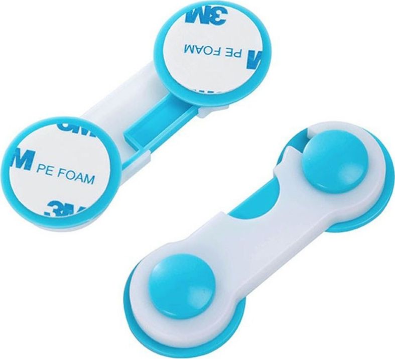 Ikonka Zabezpieczenie blokada szuflad szafek niebieski