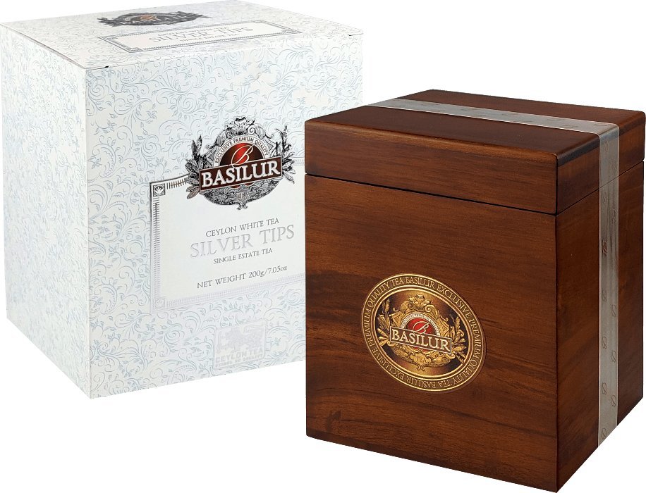 Basilur Basilur WHITE TEA LEAF SILVER TIPS herbata biała DREWNIANA SKRZYNKA - 200 g