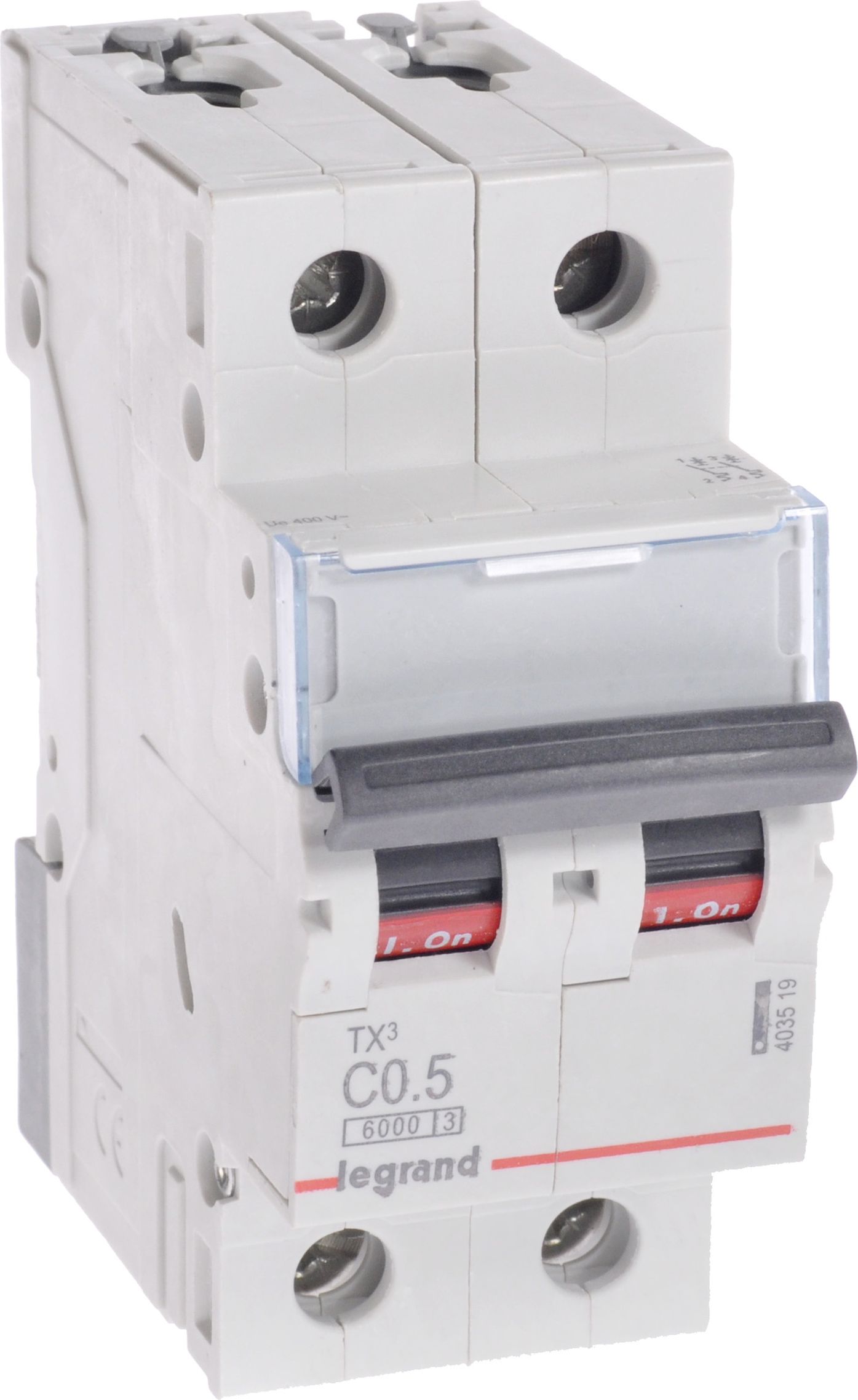 Legrand Wyłącznik nadprądowy 2P C 0.5A 6kA AC S302 TX3 (403519)