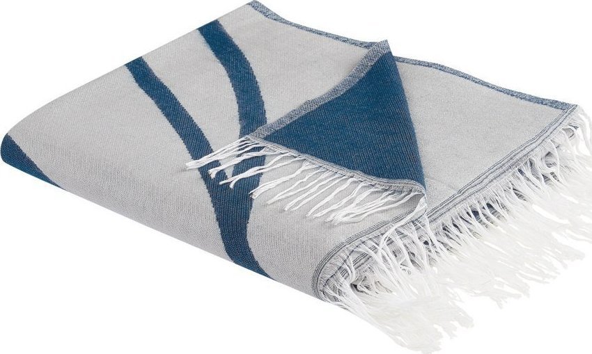 Beliani Koc 130 x 170 cm niebiesko-biały HAPREK!