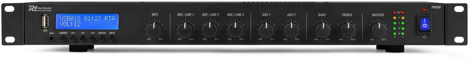 Odtwarzacz multimedialny Power Dynamics PDC90 ze wzmacniaczem DAB+/USB/MP3/BT one size