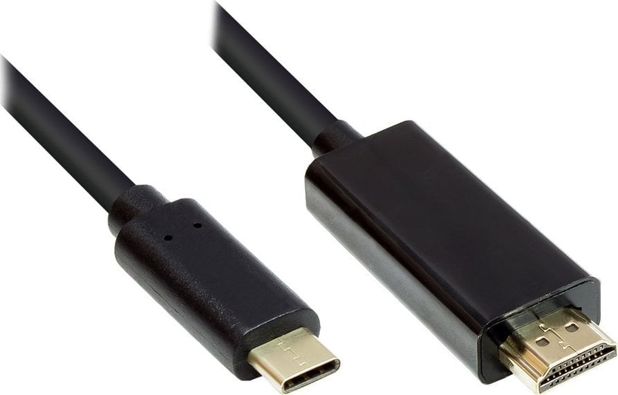 Adapter AV Alcasa GC-M0102 adapter kablowy 3 m HDMI Typu A (Standard) USB Type-C Czarny