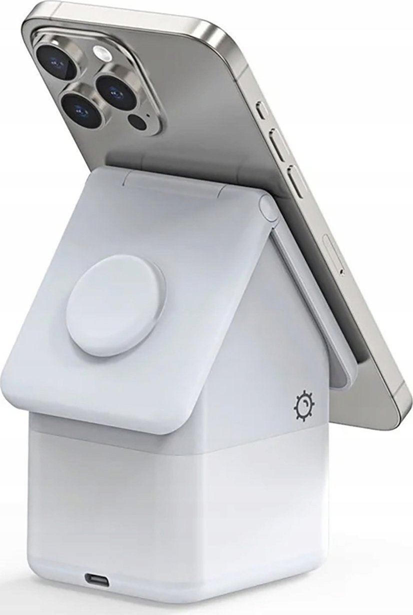 Ładowarka Duzzona Ładowarka indukcyjna Duzzona W20 15W 4w1 do iPhone / AirPods / Apple Watch z lampką nocną - biała