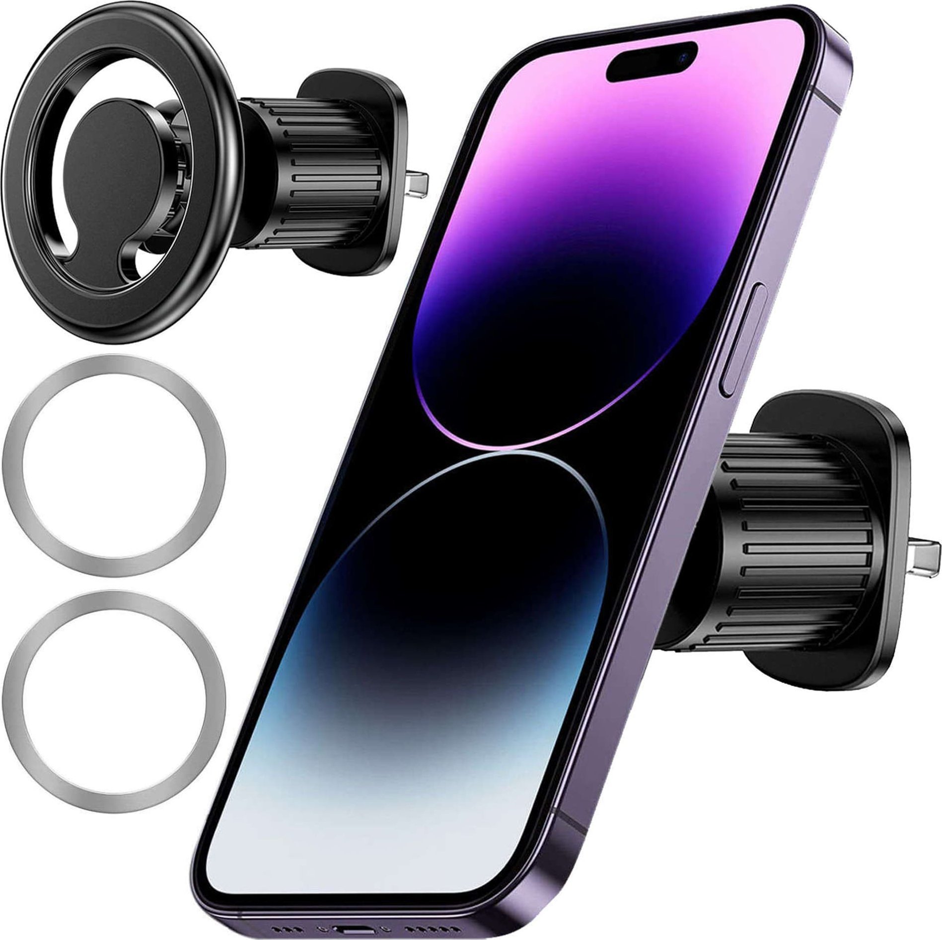 Alogy Alogy Uchwyt samochodowy Car Holder magnetyczny do MagSafe do iPhone 14 13 12 do kratki czarny