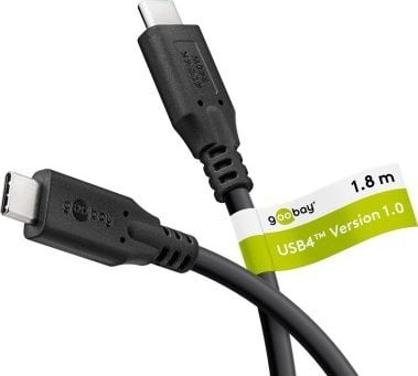 Kabel USB Goobay USB-C - USB-C 1.8 m Czarny (74185)