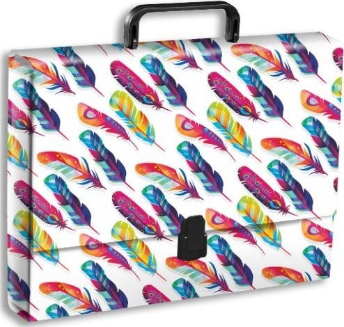 Teczka z rączką A4 PENMATE wzory - piórka