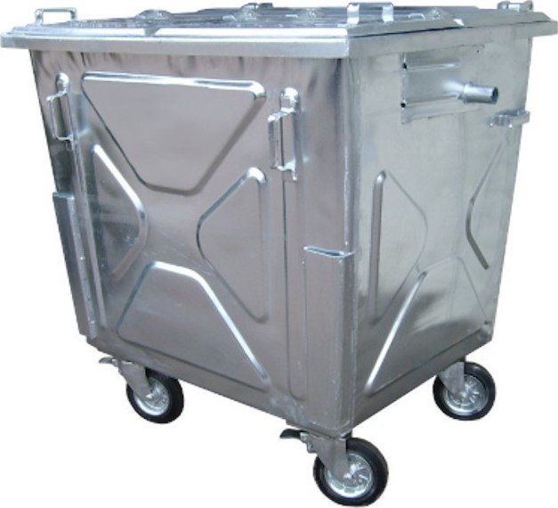 ARS Pojemnik do segregacji odpadów, ocynkowany na kółkach (pojemność 1100 l)