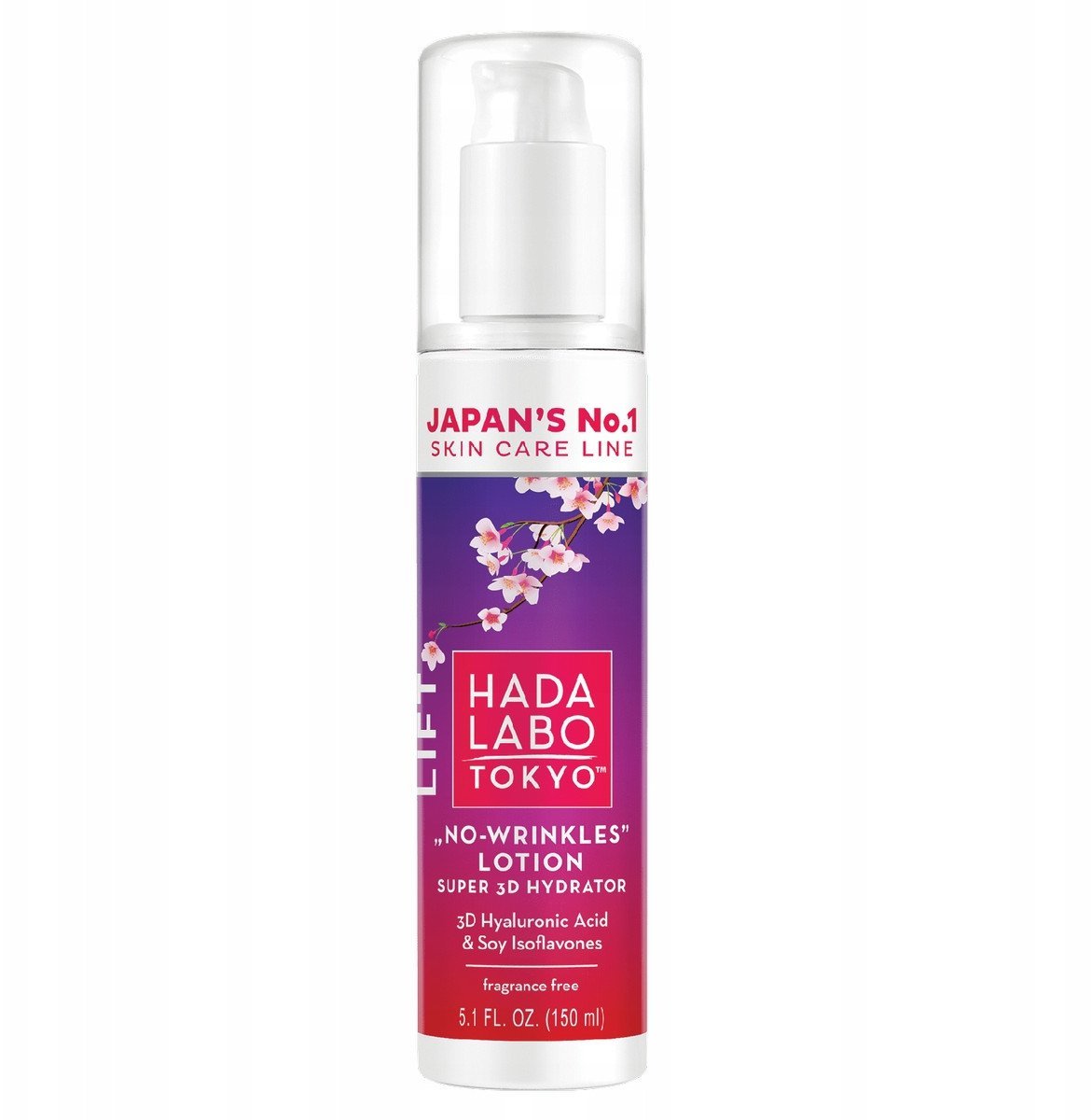 Hada Labo Tokyo, No-Wrinkles, Hyaluronic Acid, Anti-Wrinkle & Moisturizing, Day, Lotion, Face, 150 ml For Women